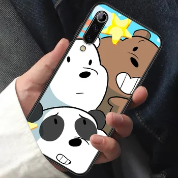 Animacinių filmų Ledas Plikas Lokys Panda Telefoną Atveju XIAOMI MI Pastaba 8 9 T 10 Pro Lite SE A2 A3 POCO M X MAX 2 3 black Funda Minkštas Atgal