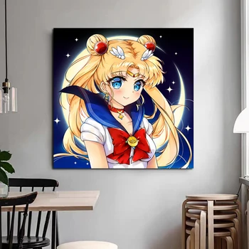 Anime Sailor Moon Meno Tapetai Aliejaus Tapybai Plakatai Modernios Sienos Meno Tapybos Drobės Nepakartojama Dovana Meno Sienos, Namo Apdailos