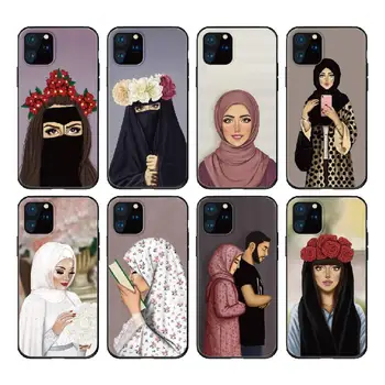 Arabų Hijab Merginos, Musulmonų ir Islamo Telefono Dangtelį iPhone 11 12 Pro Max X XS XR Max 7 8 7Plus 8Plus 6S SE Soft Fundas Padengti Atveju