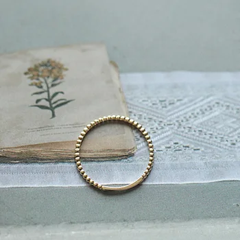 Asmeninį derliaus vario Piršto Žiedai-Ultra plonas Bendras Žiedas Pynimo Tekstūros Fine Jewelry