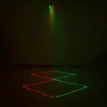 AUCD 2 Objektyvas Raudonos, Žalios Spindulio Skenavimo Projektorius Lazerio Šviesos 7 CH DMX Profesija, Diskoteka, DJ Home Party Bar LED Rodyti Scenos Apšvietimas 506RG