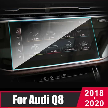 Audi Q8 2018 2019 2020 Grūdintas Stiklas Automobilių GPS Navigacijos Kino prietaisų Skydelio Ekranas Screen Protector Kino Lipdukas Priedai