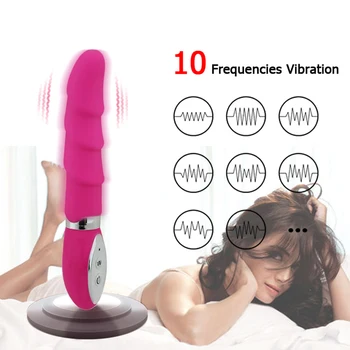 Aukštos Kokybės Moterų AAA Baterijos Medicininio Silikono 10 Dažniai Sriegiu Laukinių Flirtuoti Dildo Vibe Sekso Produktai Sekso Žaislai