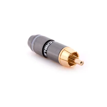 Aukštos kokybės paauksuoti RCA jungtis, RCA male plug paramos 6mm laidas didmeninė 4pcs/daug
