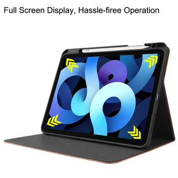 Auto pažadinimo PU Odos Atveju ipad 4 Oro 2020 Tablet Atveju Soft Case For iPad 4 Oro 2020 Flip Cover Rašiklis, Pieštukas Turėtojas Stovi