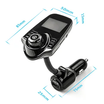 Automobilių MP3 Grotuvas, laisvų Rankų įrangą Belaidžiu Bluetooth, FM Siųstuvas, Automobilinis MP3 Grotuvas su USB, LCD Moduliatorius su Mėlyna/Raudona Šviesa