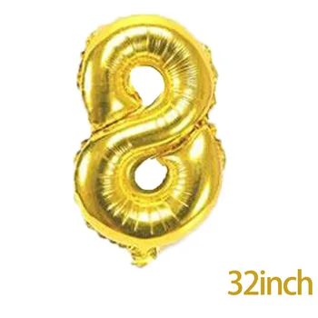 Aštuonių metų Aukso Baliono Numeris Gimtadienio Balionai Aukso Šalis Dekoro Gimtadieniu vaikams, gimtadienis