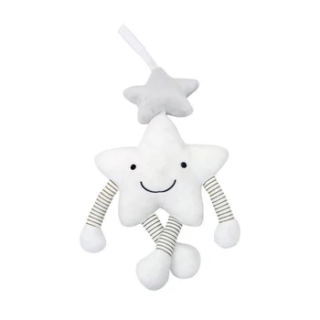 Baby Balta Penkiakampė Žvaigždė Pliušinis Lėlės Muzikinis Žaislas Kabinti Vėjo Varpelių Minkštas Vežimėlio, Lova, Lovos Kabo Varpas Pliušinis Kompanionas Žaislas