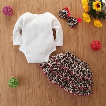 Baby Girl Dress 1 Pirmo Gimtadienio Tortas Sutriuškinti Komplektus Drabužių 3pcs Rinkiniai Romper Leopard Tutu Sijonas Lankelis Tinka Kūdikių