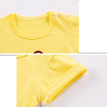 Bamblys mergaitės berniukai drabužius Vasarą, print T-marškinėliai+Kelnės kostiumas vaikų vasaros drabužių Medvilnės Vaikų apranga Tracksuit drabužių rinkiniai