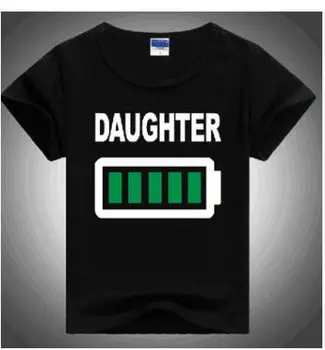 Baterijos Įkrovimo Vasaros Mamytė ir Man Šeimos Atitikimo Komplektus T Shirts Daddys Mergaitė, Mama, Tėvas, Dukra ir Sūnus derinti Drabužius