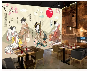 Beibehang Senovinių klasikinių stereo storio šilkiniai 3d tapetai, Japonų, suši restoranas, maisto parduotuvė papel de parede sienos popieriaus behang