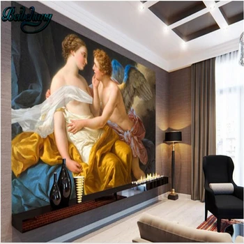 Beibehang Užsakymą Tapetai, Freskos Dekoratyvinis Pu Sake Priima Erotika Kiss Europos Stiliaus Naftos Tapyba Fone Sienos