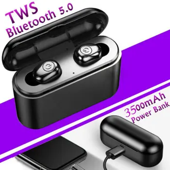Bluetooth 5.0 laisvų Rankų įranga TWS Dual Belaidės Ausinės Vandeniui Mini Ausinių 3D Stereo Sporto Žaidimų Ausinės ir Įkrovimo dėžutę