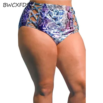 BWCXFDSZ Naujas Bikini Plius Dydis Biquini Paplūdimio Drabužiai maudymosi Kostiumėliai Moterims, maudymosi kostiumėlį, Pynimas Aukšto Juosmens Bandeau Iškirpti Plaukimo Maudymosi Kostiumas