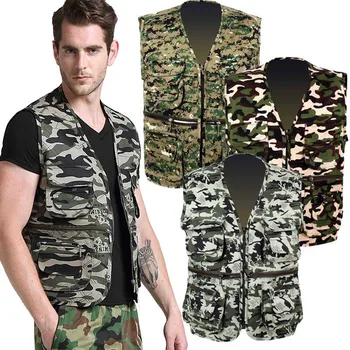 Camoulfage Pocket Vest Vyrams Pavasarį, Vasarą, Karinės Armijos Stilių Plius Dydžio Liemenė Kelionės Vest Vyrų Drabužiai