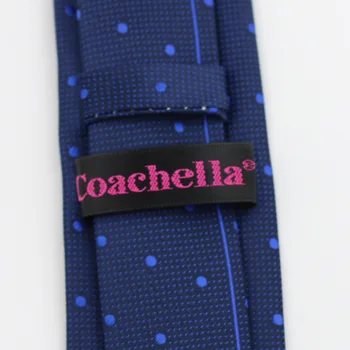 Coachella Ryšius Tamsiai Mėlynas Kaklaraištis su Mėlyna Polkos Taškelių Eilutė Skydelio Dizainas Necktie Mikropluošto Liesas Kaklaraištis 6cm