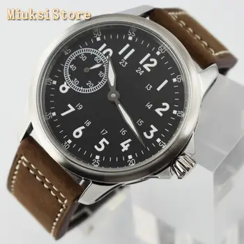 Corgeut 45mm top mens watch sterilaus black dial šviesos Jūros-kiras 6497 vertus-likvidavimo judėjimo mens riešo žiūrėti