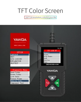 CR3001 YA101 LCD Ekranas SISTEMĄ SETTED OBDII EOBD+GALI ARM lustas Variklio Kodo Skaitytuvas Skaitytuvas Automobilių Diagnostikos įrankis