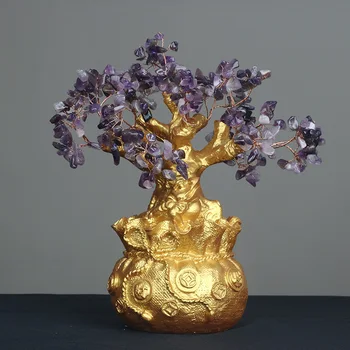Crystal Pasisekė medžių figūrėlės amatai decoden miniatiūrinių sodo Kaimiškas Namų dekoro priedai modernus stalo apdailos