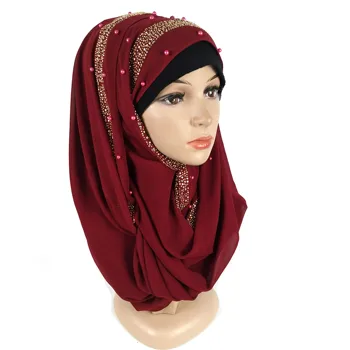 D9 10vnt Aukštos kokybės perlų, deimantų burbulas šifono skara skara ilgai hijab maxi wrap ekrano užsklandą galite pasirinkti spalvas
