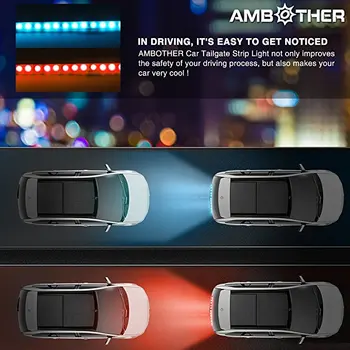 Daugiaspalvis RGB Galiniai Kamieno Uodega lange Šviesa Dinaminės Streamer Stabdžių Posūkio Signalo Įspėjimas LED Juostelės Apšvietimas 120cm 150cm Automobilių Stilius