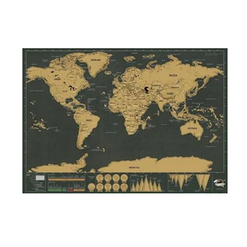 Deluxe Ištrinti Black Pasaulio Žemėlapyje Nulio išjungti Pasaulio Žemėlapyje Asmeninį Kelionės Įbrėžimams Žemėlapį, Kambario, Namo Apdaila, Sienų Lipdukai