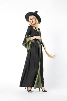 Deluxe Suaugusiųjų Ragana Kostiumas Moterų Magija Metu Kostiumas Helovinas Šalis Cosplay Vampyrų Karalienė Išgalvotas Ilga Suknelė