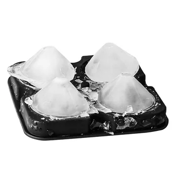 Diamond Silikono Ledo Kubelių Forma Maker Ledų Formų Viskio Šokolado Pelėsių Šalies Bar 4 Ląstelių Ledo Pelėsių Virtuvės Įrankis
