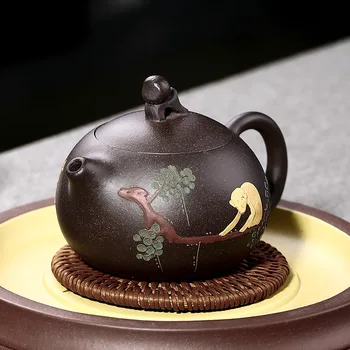 Didelės talpos Yixing arbatinukas raudonos molio xi shi puodą gražuolių rankų darbo virdulys Kinų arbatos rinkinys, autentiški virdulys, arbata infuser 210ml