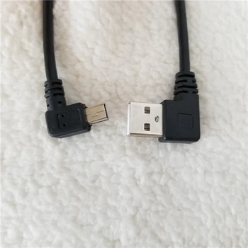 Didmeninė 100vnt/daug Dvigubą Lenkimo Duomenų Kabelis Mini USB į USB Tipo Išplėtimo Vielos Kietąjį Diską, Kamera, Telefonas Black 25cm