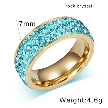 Didmeninė naujų spalvų argil bižuterijos titano plieno žiedai, žiedas crystal vestuvės šalis gimtadienio sužadėtuvių dovanos