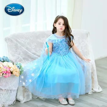 Disney Mergina Užšaldyti Princesė Dress Vaikams Drabužių Suknelė Vaikų Vasaros Aisha Aisha Mėlyna Vaikai Suknelė