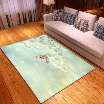 Drugelis kilimai namuose miegamasis dekoratyvinės grindų kilimėliai šiuolaikinio gyvenimo kambario, neslidžia storio kilimėlis vaiko nuskaitymo 3D spausdinimo dideli pledai