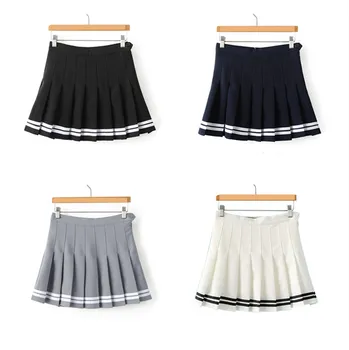 Dryžuota Mini Sijonas Harajuku Preppy Stilius Kawaii Moterų Klostyti Sijonai Jupe Faldas Mokyklines Uniformas Mielas Saldus Ponios Saia