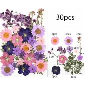 Džiovintos Gėlės UV Dervos Dekoratyvinių Natūralių Gėlių Lipdukai 3D Sausas Grožio Decal XXFD