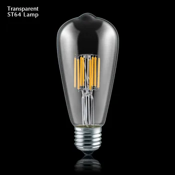 E27 LED šviesos srautą galima reguliuoti Kaitrinių Šviesa AC 110V, 220V, A60 ST64 4W LED Edison Lempos Derliaus 2700K Lemputė WW Šviesos Meno Patalpų Apdaila