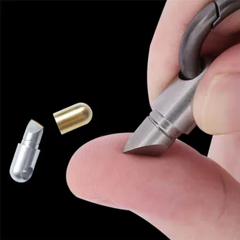 EDC Maža Pjovimo Įrankis Mini Užtrauktukas Keychain Kūrybos Sulankstomas Peilis Pakabukas Artefaktas Sharp Multi-funkcija Nešiojamų Medžioklės Peilis