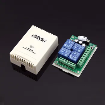 EMylo DC12V Smart Switch, Wireless RF Nuotolinio Valdymo jungikliai 433Mhz Siųstuvas 4-Kanalų Relę, Garažo Durų Momentinį
