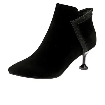 Europos stiliaus bare batai moteriška rudens 2019 naują Martin batai auliukiniai stiletto laukinių moterų batai aukštakulniai žiemos liesas batai
