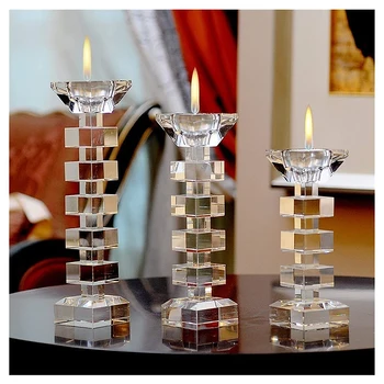 Europos Stilius Vieną Galvos Dvigubos Paskirties Kristalų, Stiklo, Žvakių Laikiklis Romantiška Vestuvių Juostoje Šalies Namų Dekoro Žvakidė Namų Dekoro