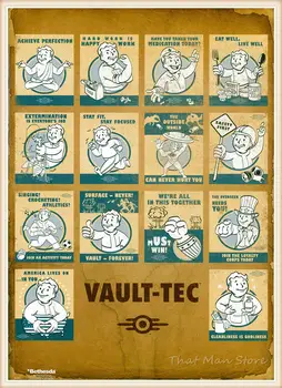 Fallout 4 Žaidimas Plakatai Aukštos Kokybės Sienų Lipdukus Balta Kreidinio Popieriaus Spausdina Namų Puošybai Home Art Prekės