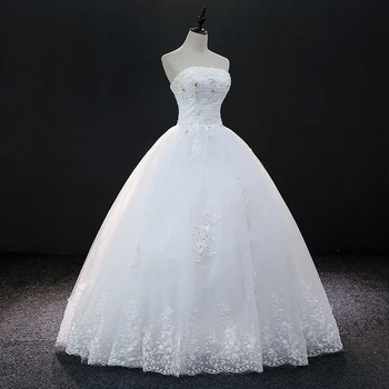 Fansmile Tiulio Mariage Vestido De Noiva Nėrinių Kamuolys Vestuvių Suknelė, pagaminti pagal Užsakymą, Plius Dydis Vestuvių Weddingdress Chalatai FMV-416F