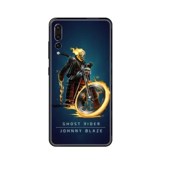 Filmą Ghost Rider Telefoną atveju Huawei P 8 10 20 30 Smart Plus 2019 Z Lite Pro 2017 2019 juoda meno bamperis prabanga Etui gana