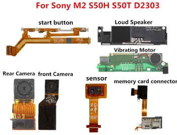 Flex Kabelis Sony M2 D2302/03/05/06 pradėti šoninis mygtukas, artumo jutiklis SIM kortelės priekinėje Galinio vaizdo Kamera, Garsiai Speake Vibruojantis Variklis