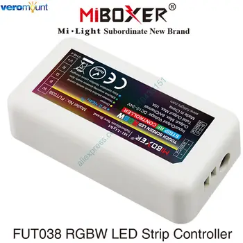 FUT038 MiBoxer RGBW LED Juostos Valdiklis DC12-24V Paramos 2.4 G RD Belaidės 4-Zona, WiFi PROGRAMĖLĖ Balsas Kontrolės 5050 RGBW Juostelės