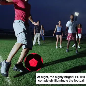 Futbolo mokymo lemputės LED Futbolo treneris Kamuolys Deganti Raudona Edition Šviečia Tamsoje su Hi-Ryškus LED dropshipping