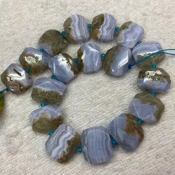 Gamtos Brazilija mėlynos spalvos nėrinių agatas/ chalcedony karoliukai, natūralus akmuo karoliukai 