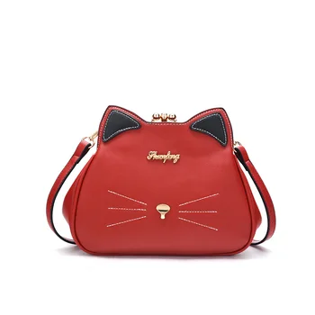 Garsaus prekės ženklo dizainas Katė Mielas modelio Panele Mažos rankinės siuvinėjimo cute kačių pečių maišą crossbody krepšys moterims pu odos piniginės