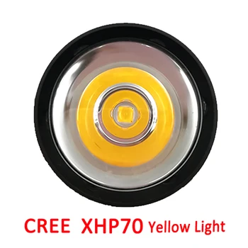 Geltona Šviesa 5000LM XHP70 LED Nardymas žibintuvėlis atsparus Vandeniui povandeninio nardymo Žibinto Lempa +2x 26650 Baterija+ Kroviklis